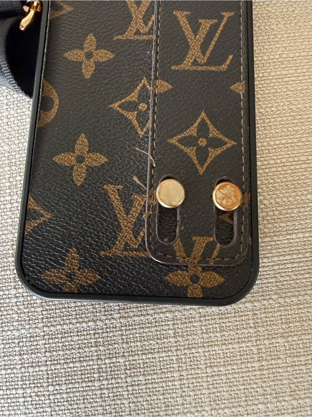 Custom LV Monogram Crossbody iPhone 11 Pro Max Case w/ Adjustable Logo Strap